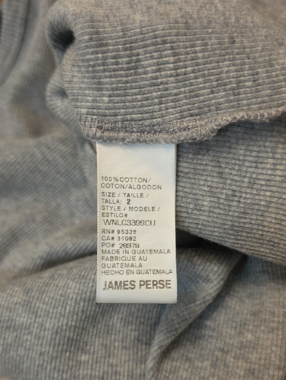 James Perse Heather Gray Ribbed V Neck Tank Top - Picture 5 of 7
